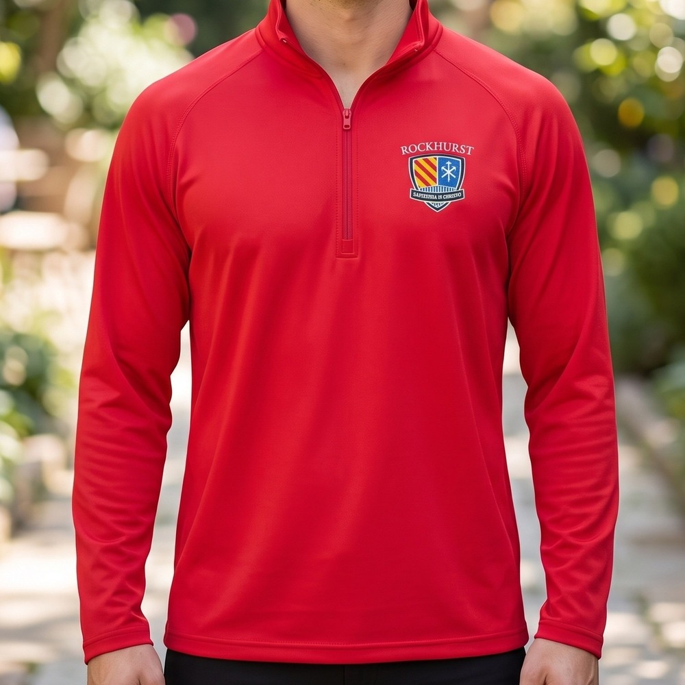 Sport-Tek Rockhurst High School Quarter Zip Pullover Red Performance Mens L